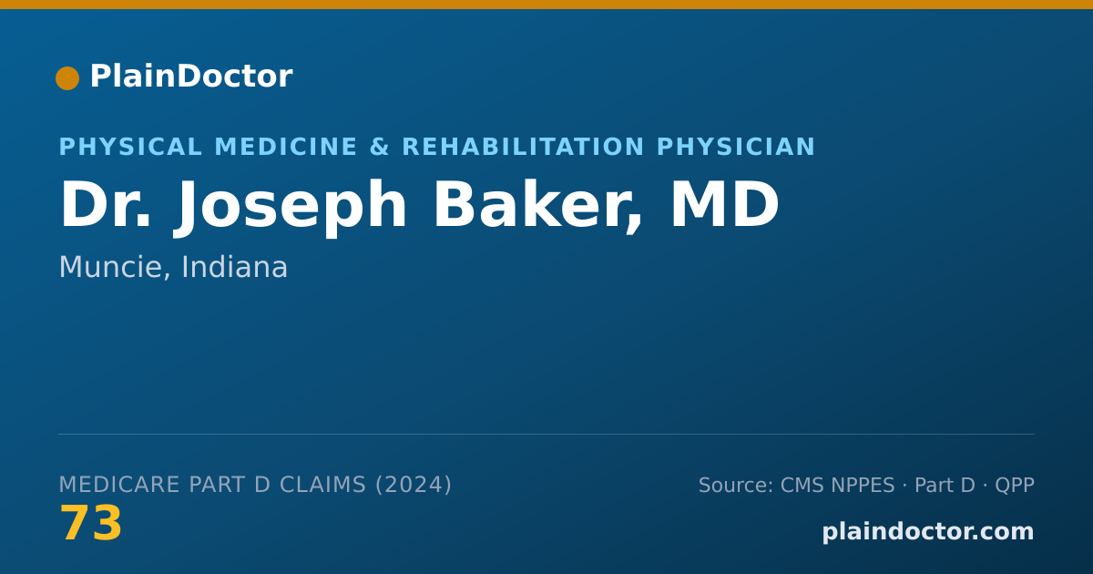 Shareable card for Joseph Baker, MD - Physical Medicine & Rehabilitation Physician, Muncie, IN