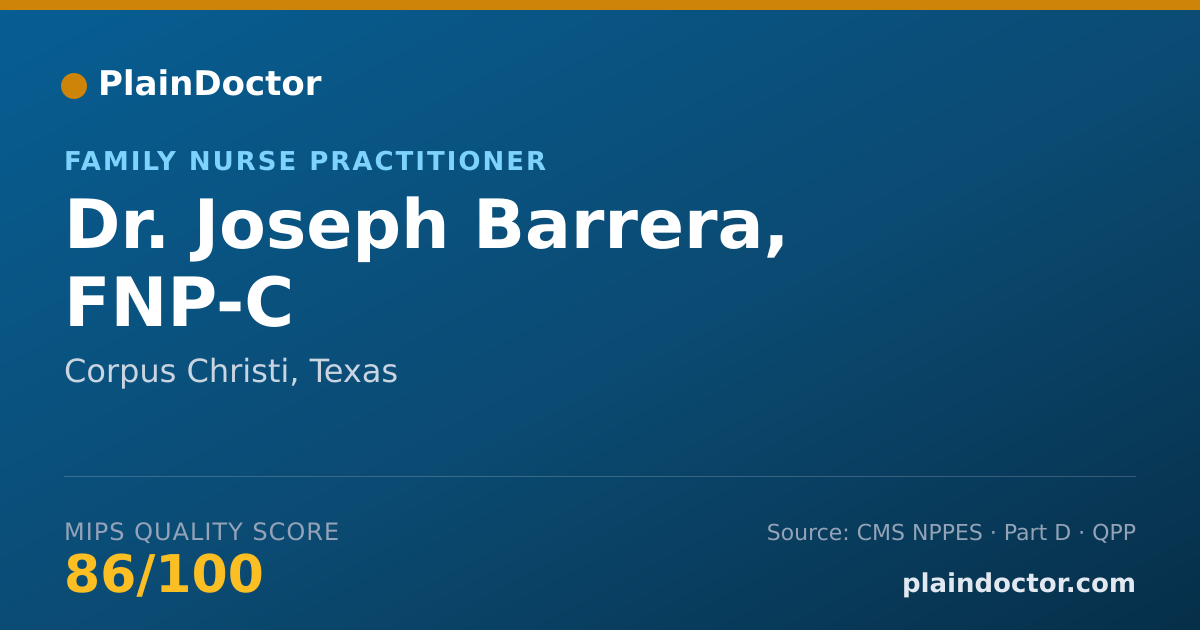Shareable card for Joseph Barrera, FNP-C - Family Nurse Practitioner, Corpus Christi, TX