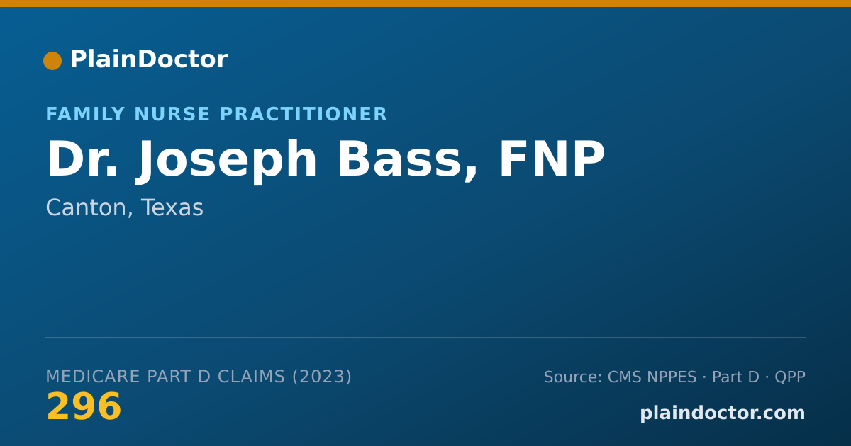 Shareable card for Joseph Bass, FNP - Family Nurse Practitioner, Canton, TX