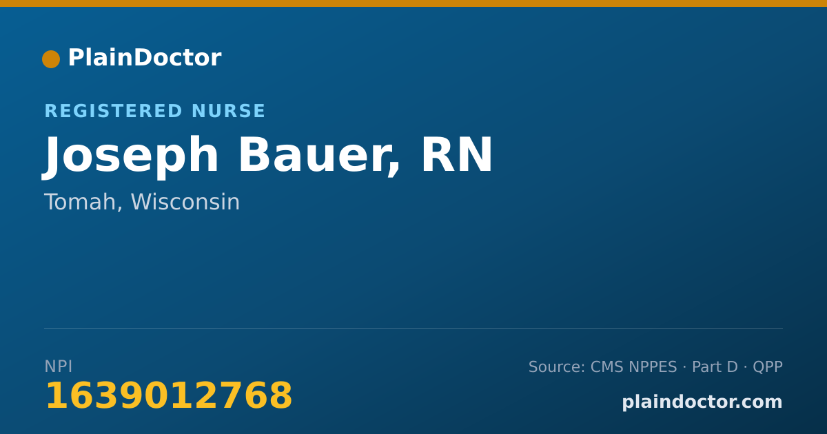 Shareable card for Joseph Bauer, RN - Registered Nurse, Tomah, WI