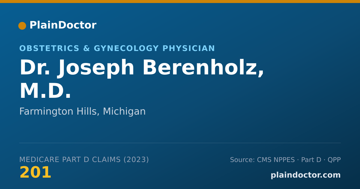 Shareable card for Joseph Berenholz, M.D. - Obstetrics & Gynecology Physician, Farmington Hills, MI