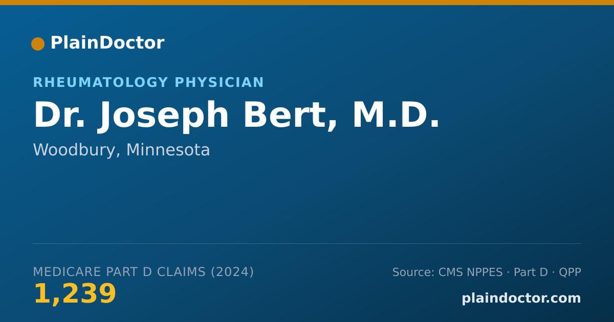 Shareable card for Joseph Bert, M.D. - Rheumatology Physician, Woodbury, MN