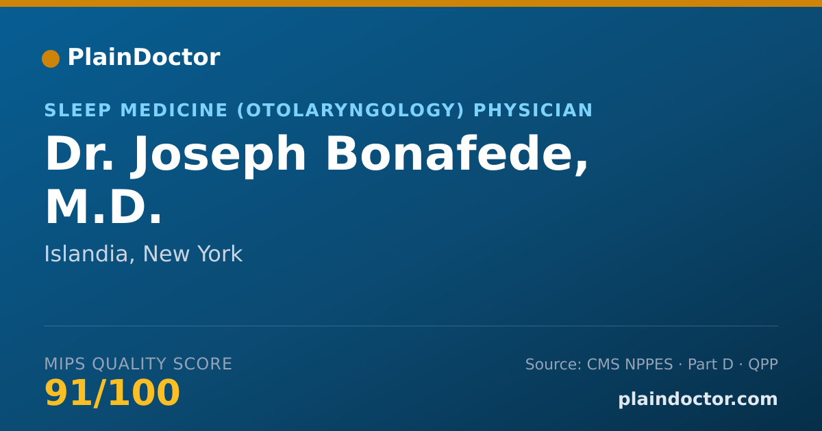 Shareable card for Joseph Bonafede, M.D. - Sleep Medicine (Otolaryngology) Physician, Islandia, NY