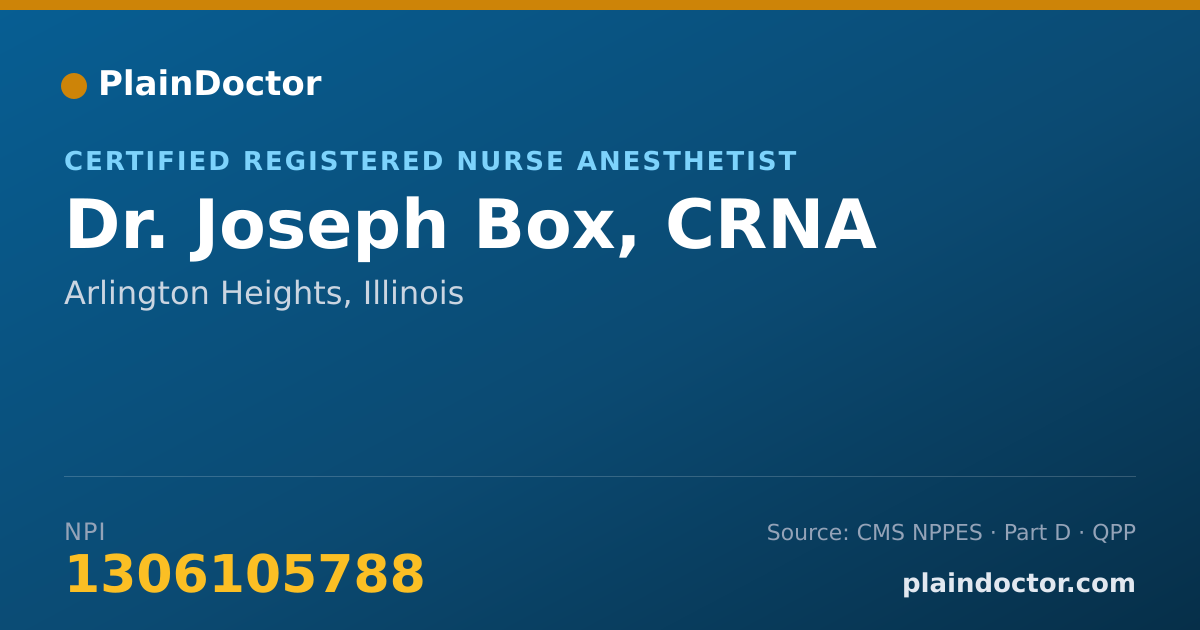 Shareable card for Joseph Box, CRNA - Certified Registered Nurse Anesthetist, Arlington Heights, IL
