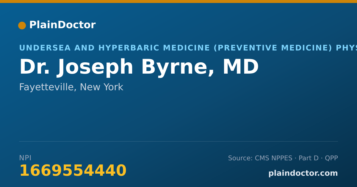 Shareable card for Joseph Byrne, MD - Undersea and Hyperbaric Medicine (Preventive Medicine) Physician, Fayetteville, NY