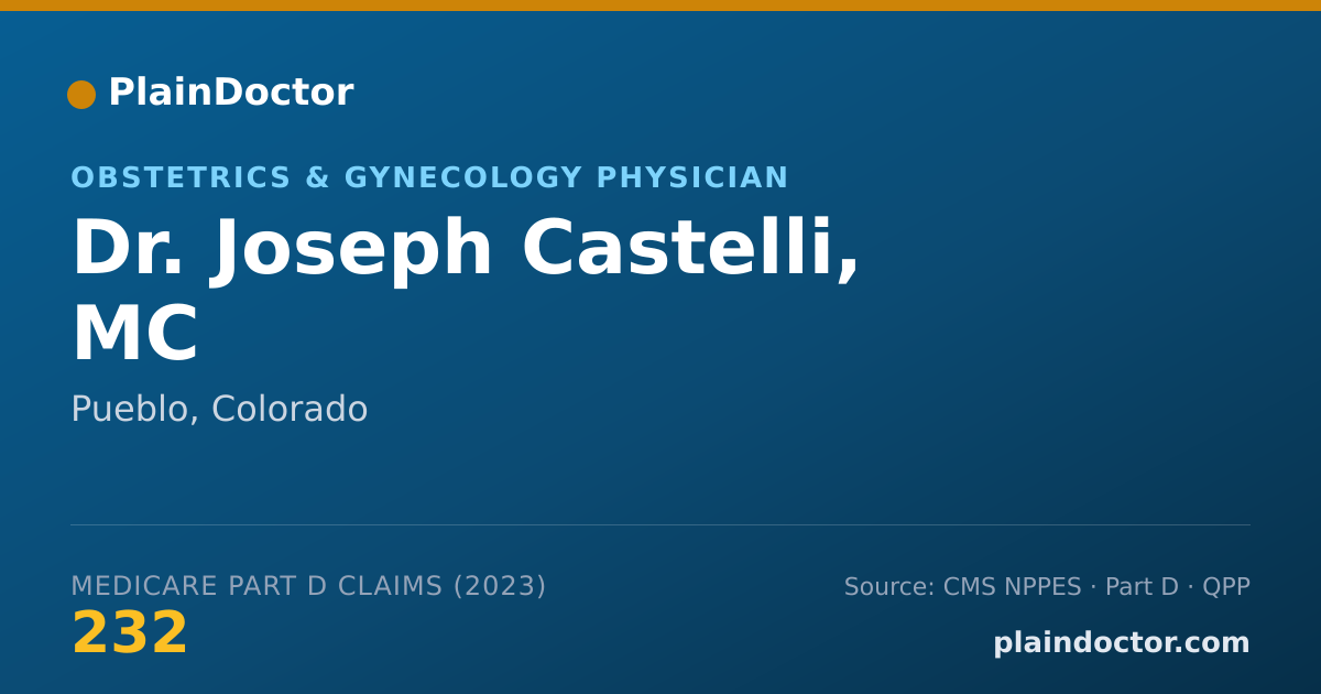 Shareable card for Joseph Castelli, MC - Obstetrics & Gynecology Physician, Pueblo, CO