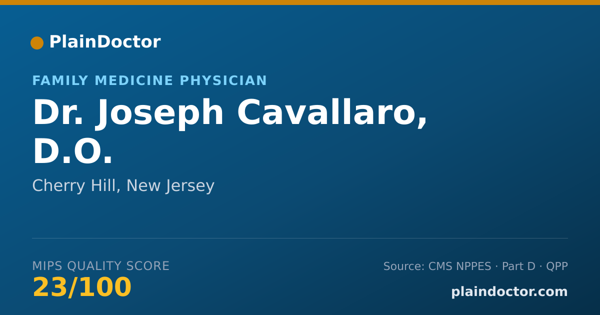 Shareable card for Joseph Cavallaro, D.O. - Family Medicine Physician, Cherry Hill, NJ