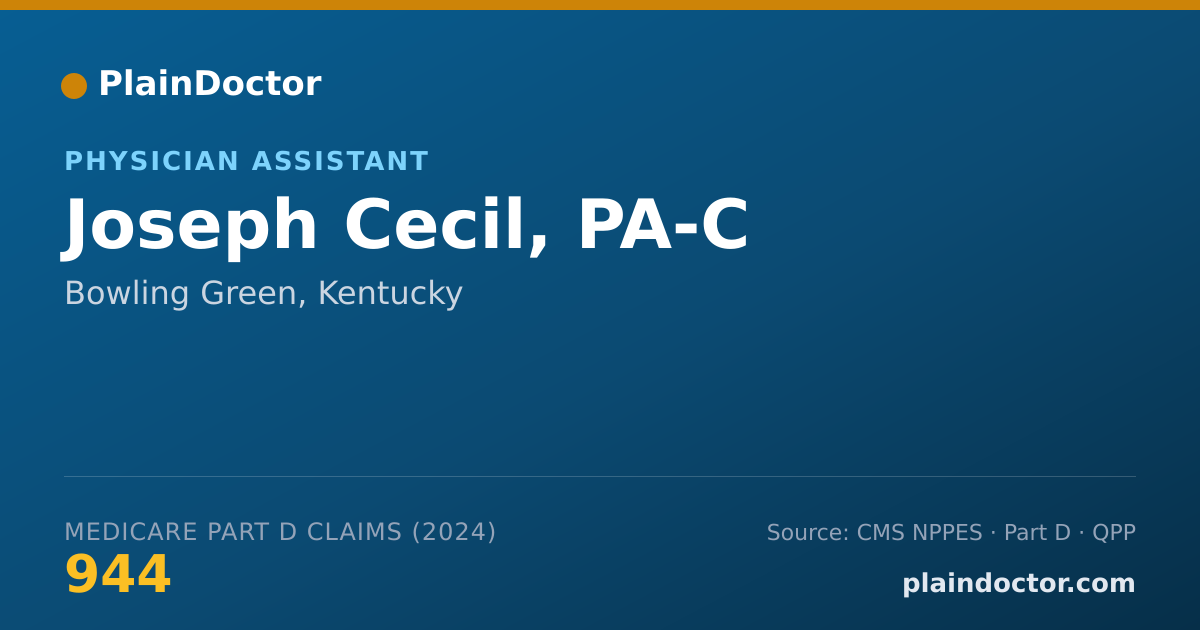 Shareable card for Joseph Cecil, PA-C - Physician Assistant, Bowling Green, KY