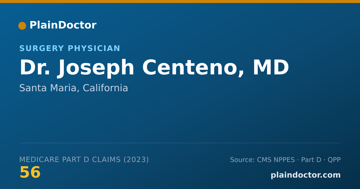 Shareable card for Joseph Centeno, MD - Surgery Physician, Santa Maria, CA