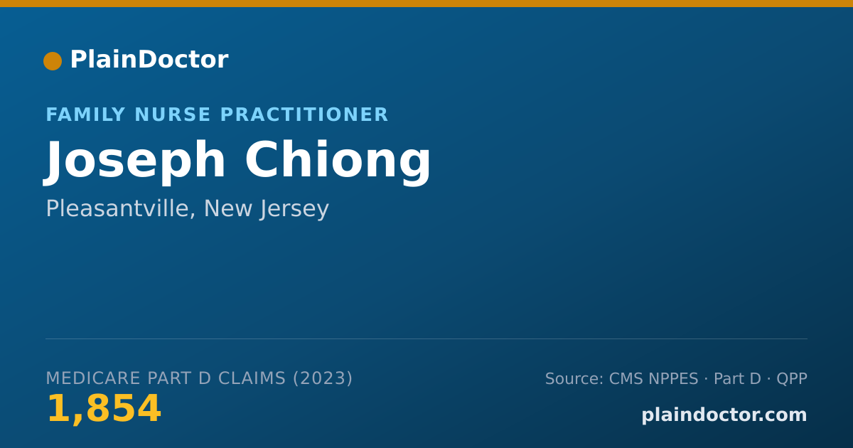 Shareable card for Joseph Chiong - Family Nurse Practitioner, Pleasantville, NJ
