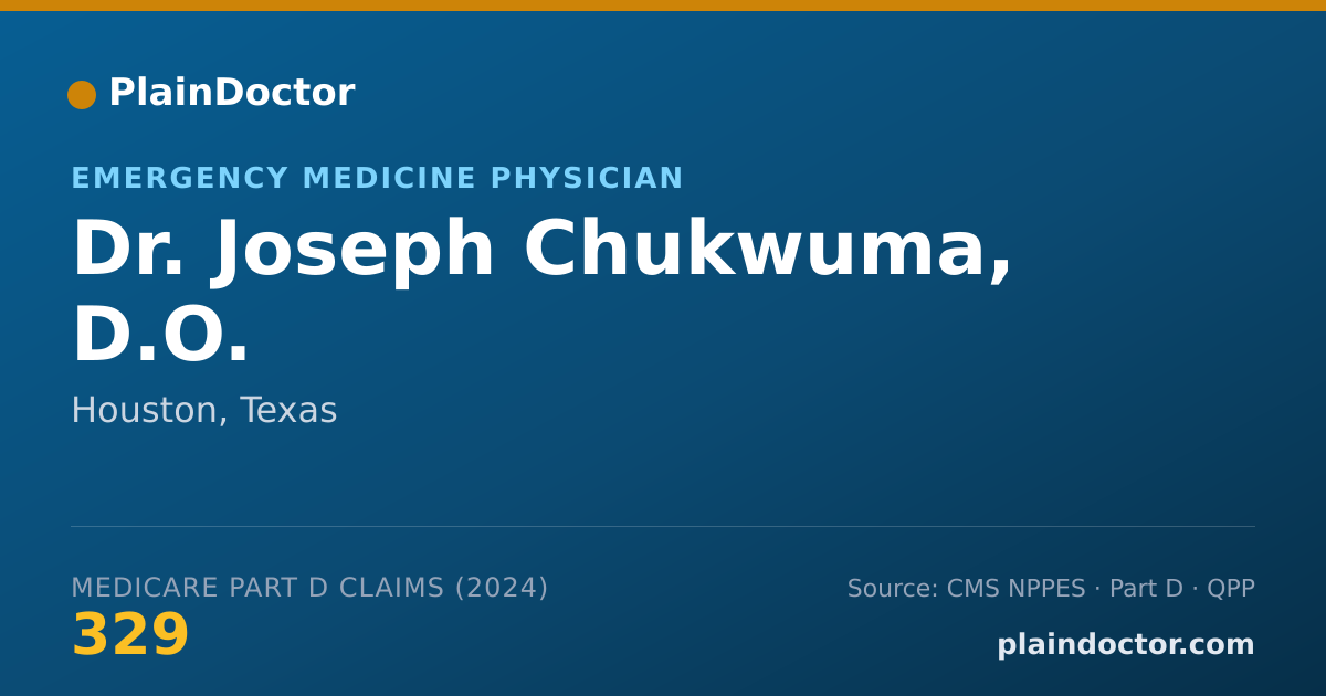 Shareable card for Joseph Chukwuma, D.O. - Student in an Organized Health Care Education/Training Program, Houston, TX