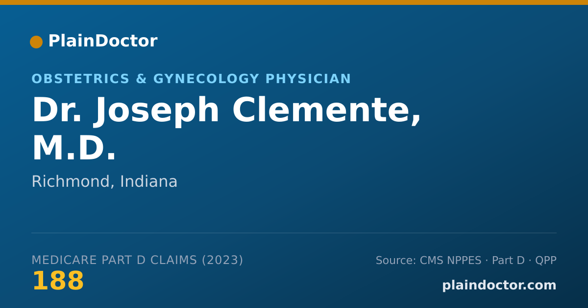 Shareable card for Joseph Clemente, M.D. - Obstetrics & Gynecology Physician, Richmond, IN
