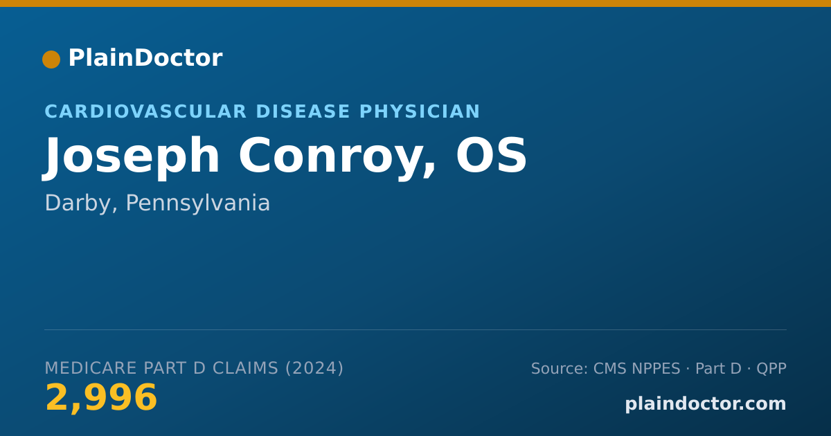 Shareable card for Joseph Conroy, OS - Cardiovascular Disease Physician, Darby, PA