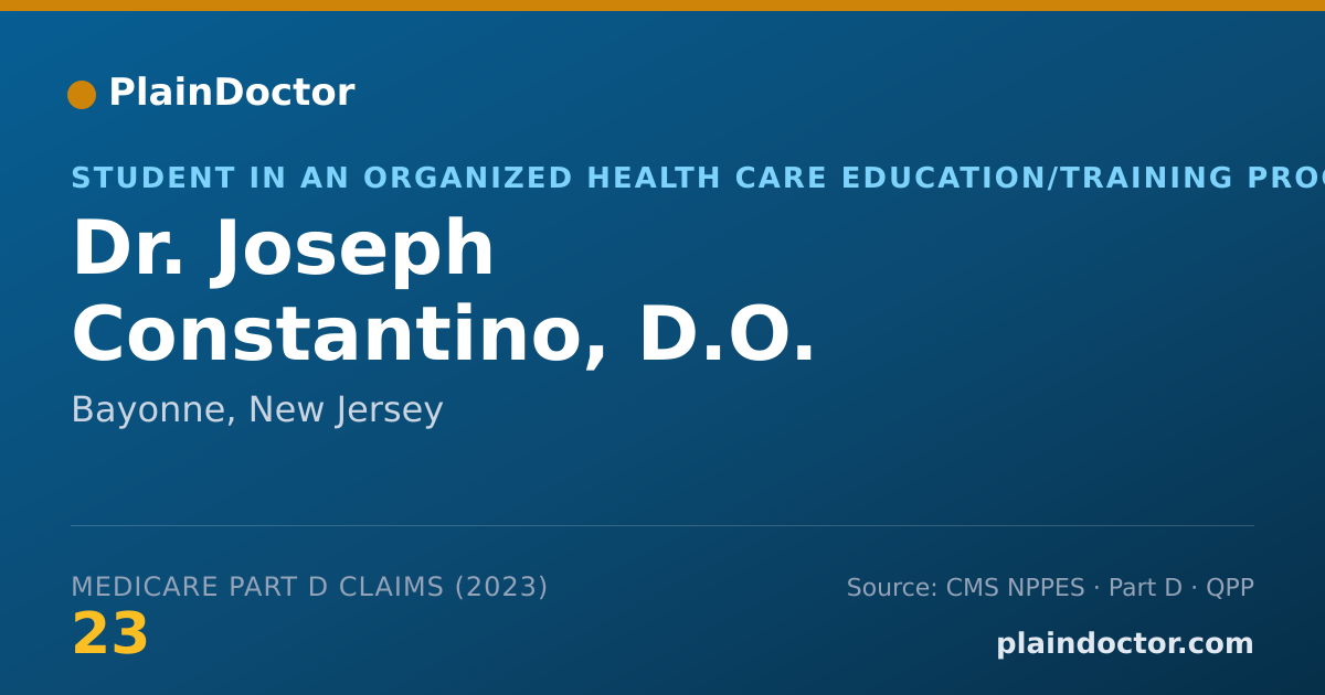 Shareable card for Joseph Constantino, D.O. - Student in an Organized Health Care Education/Training Program, Bayonne, NJ