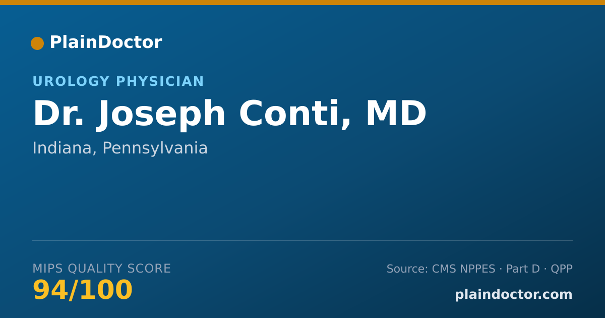 Shareable card for Joseph Conti, MD - Urology Physician, Indiana, PA