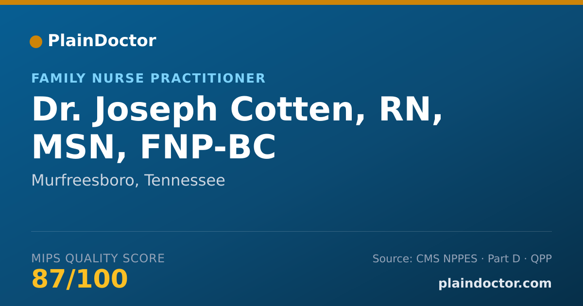 Shareable card for Joseph Cotten, RN, MSN, FNP-BC - Family Nurse Practitioner, Murfreesboro, TN