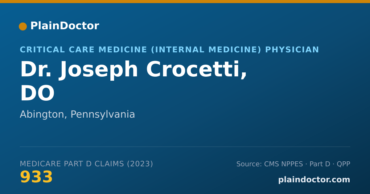 Shareable card for Joseph Crocetti, DO - Critical Care Medicine (Internal Medicine) Physician, Abington, PA