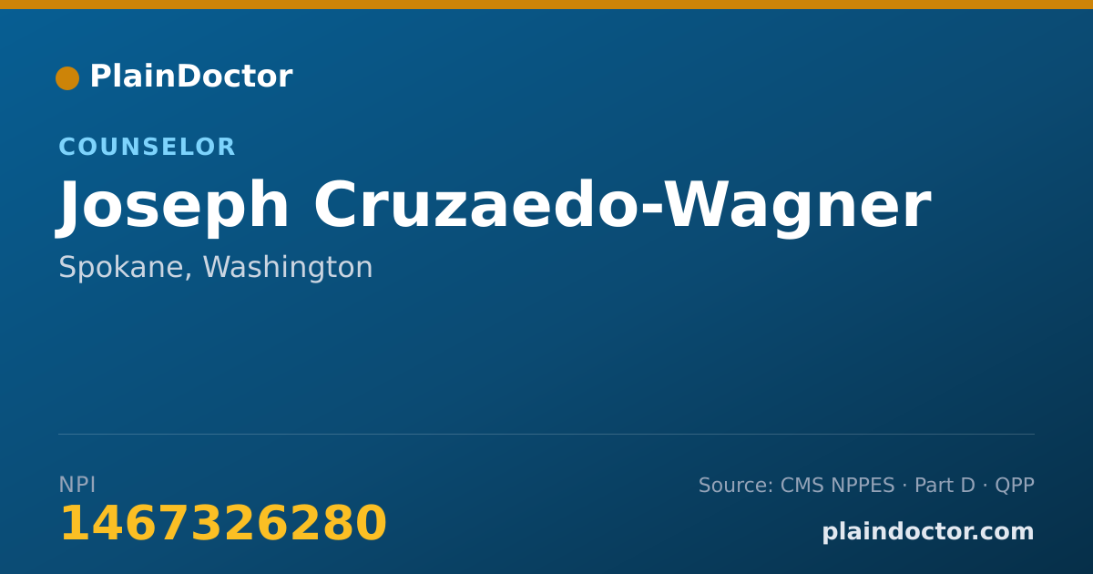Shareable card for Joseph Cruzaedo-Wagner - Counselor, Spokane, WA