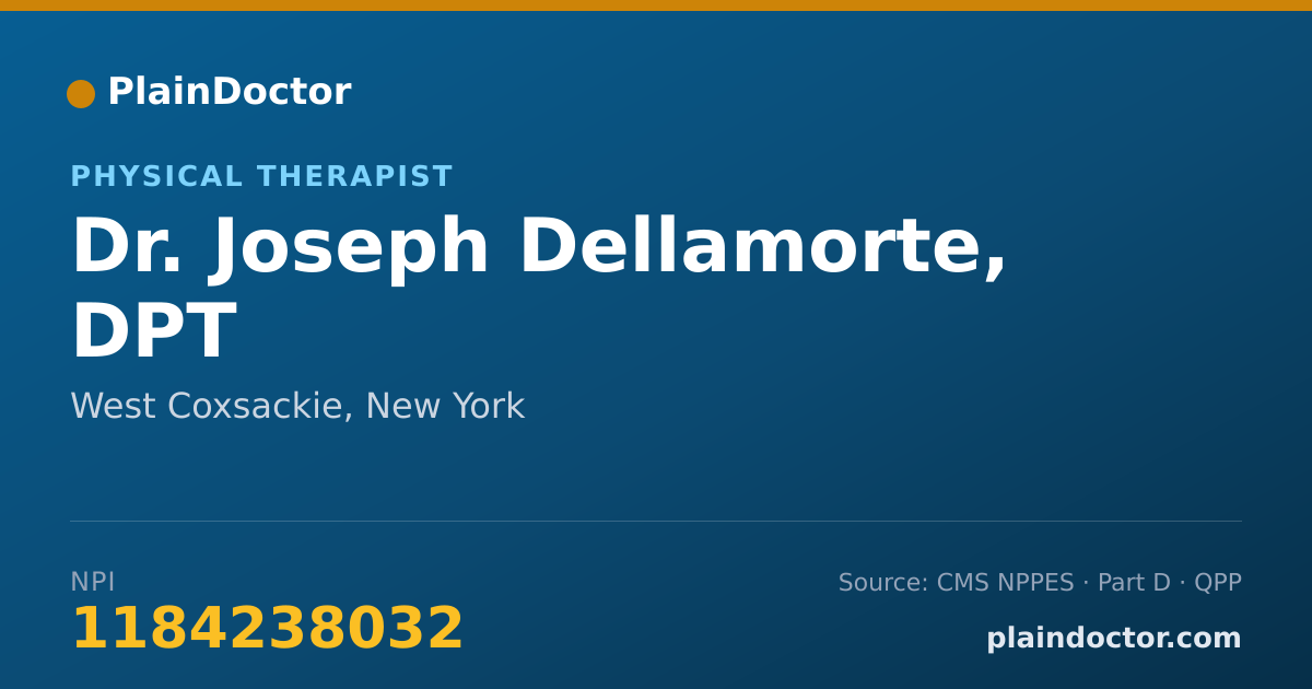 Shareable card for Joseph Dellamorte, DPT - Physical Therapist, West Coxsackie, NY