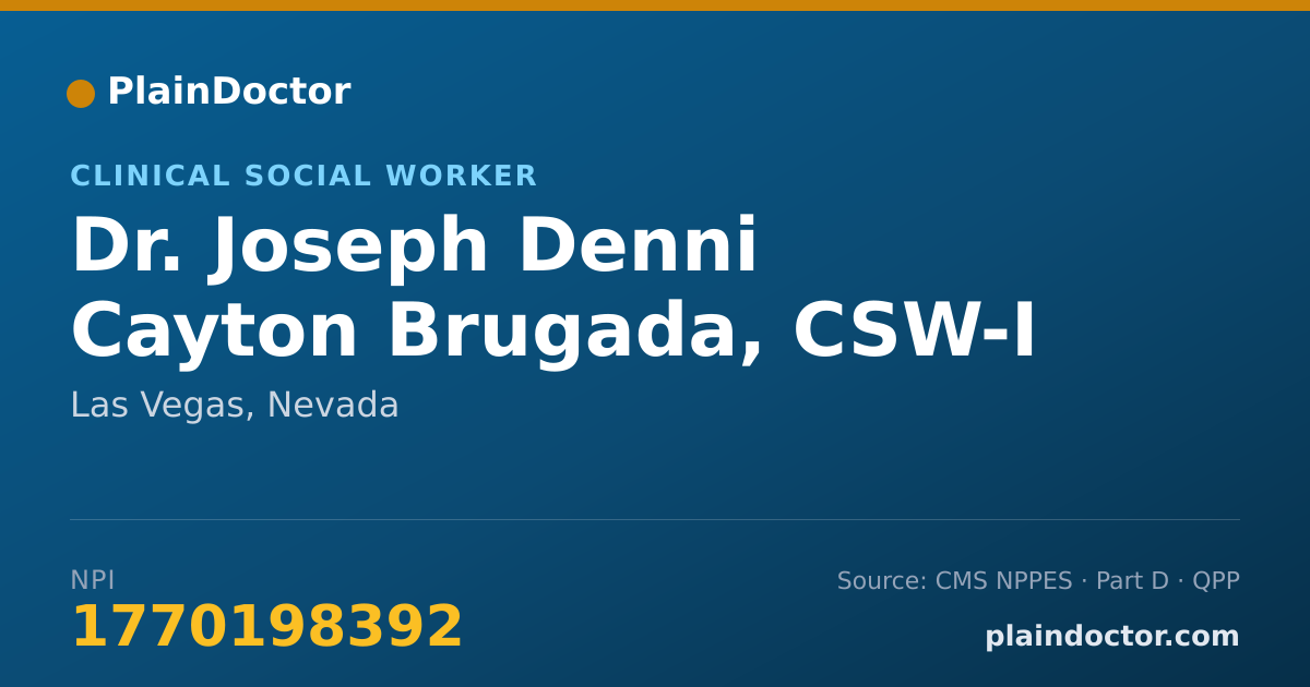 Shareable card for Joseph Denni Cayton Brugada, CSW-I - Clinical Social Worker, Las Vegas, NV