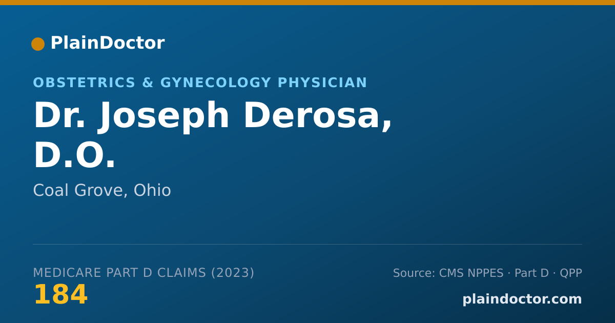 Shareable card for Joseph Derosa, D.O. - Obstetrics & Gynecology Physician, Coal Grove, OH