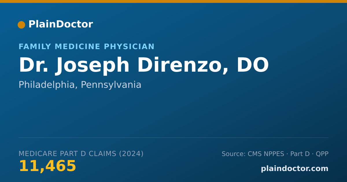 Shareable card for Joseph Direnzo, DO - Family Medicine Physician, Philadelphia, PA
