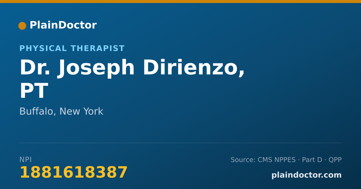Shareable card for Joseph Dirienzo, PT - Physical Therapist, Buffalo, NY