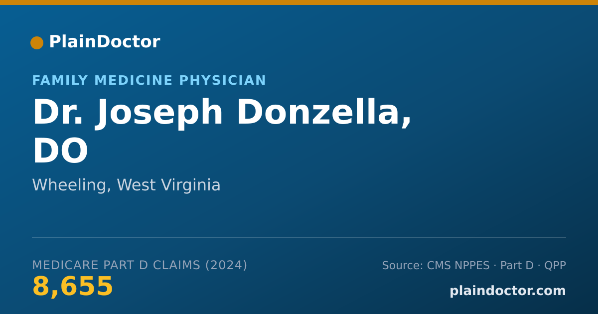 Shareable card for Joseph Donzella, DO - Family Medicine Physician, Wheeling, WV