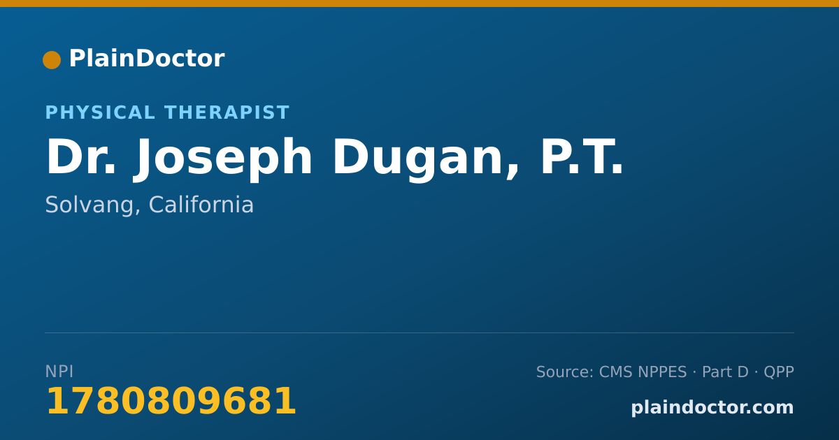 Shareable card for Joseph Dugan, P.T. - Physical Therapist, Solvang, CA
