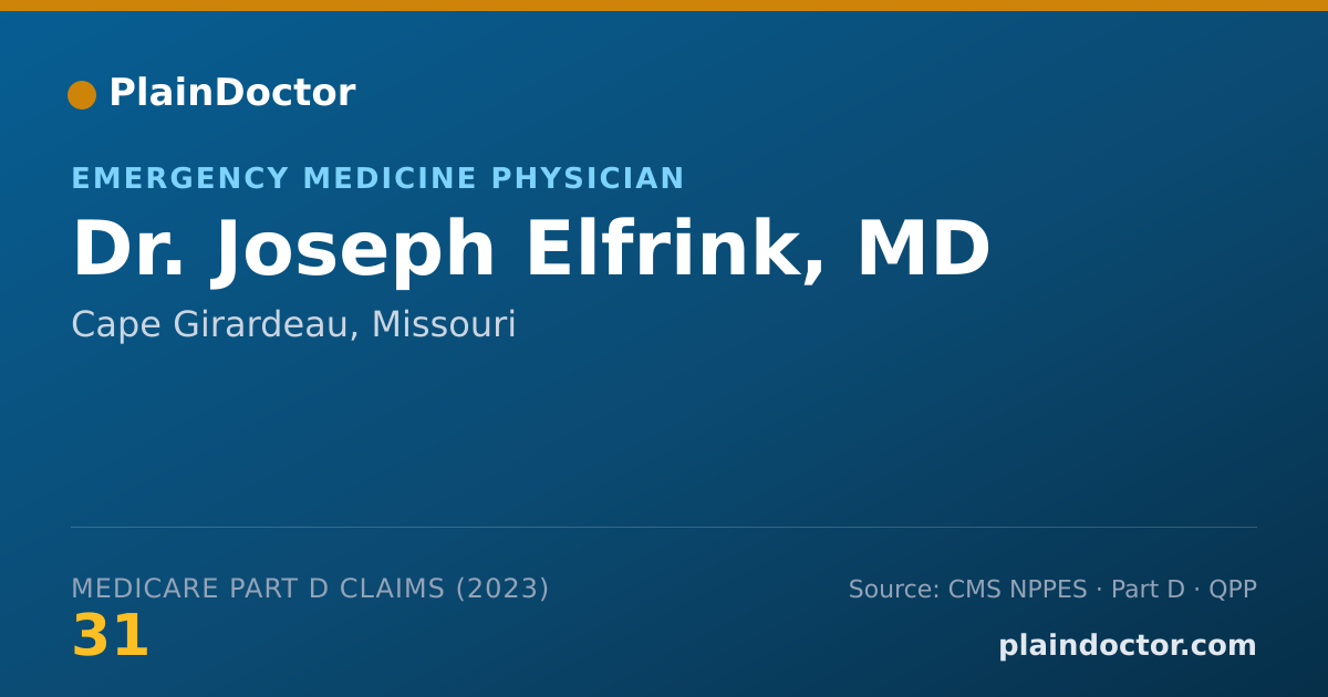 Shareable card for Joseph Elfrink, MD - Emergency Medicine Physician, Cape Girardeau, MO