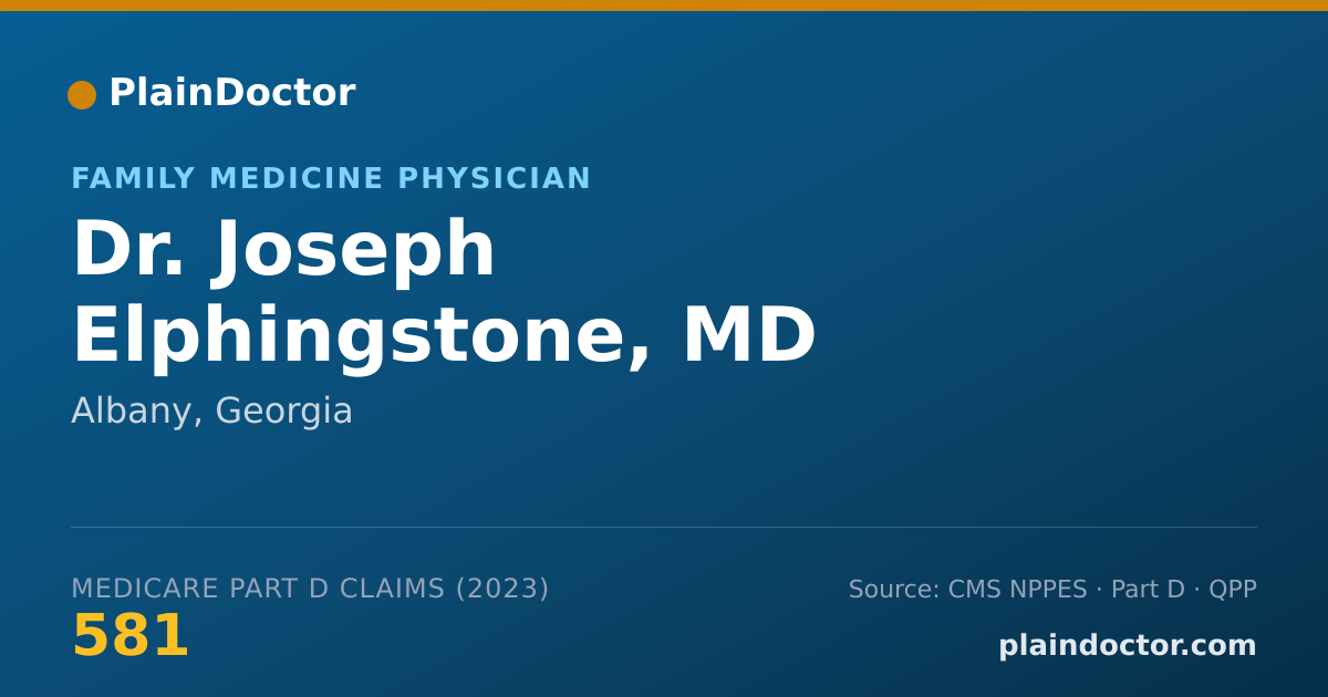 Shareable card for Joseph Elphingstone, MD - Family Medicine Physician, Albany, GA