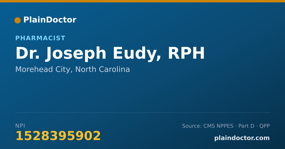Shareable card for Joseph Eudy, RPH - Pharmacist, Morehead City, NC