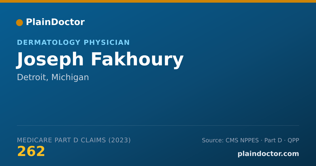 Shareable card for Joseph Fakhoury - Dermatology Physician, Detroit, MI