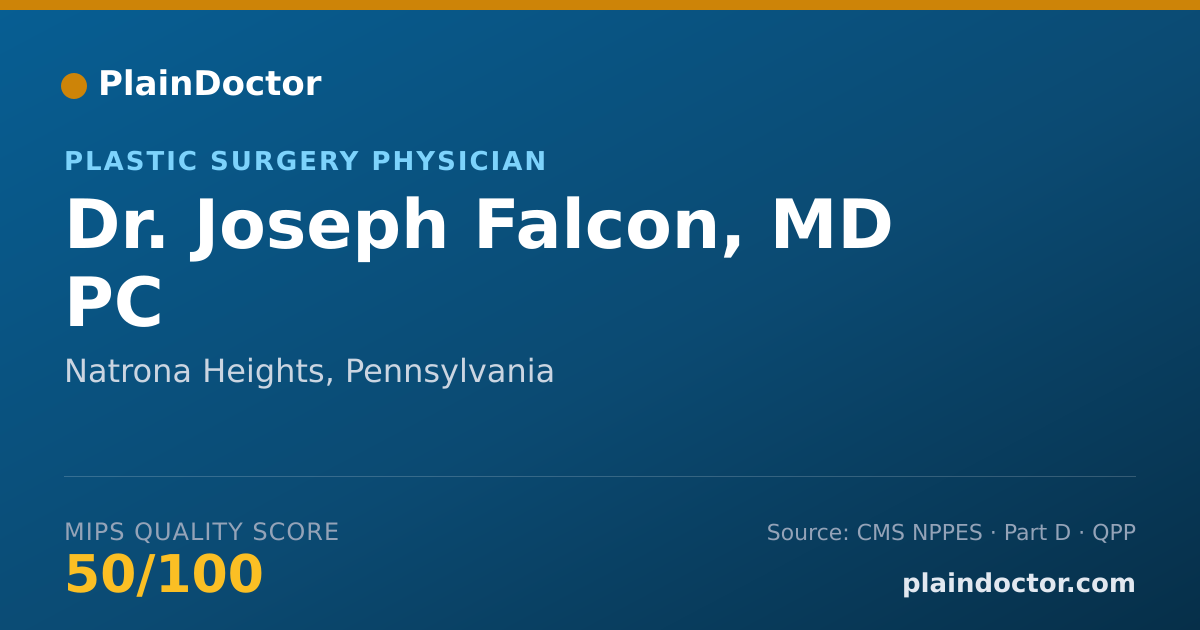 Shareable card for Joseph Falcon, MD PC - Plastic Surgery Physician, Natrona Heights, PA