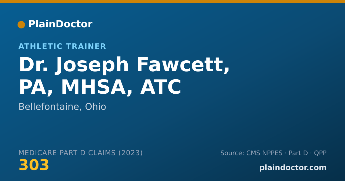 Shareable card for Joseph Fawcett, PA, MHSA, ATC - Athletic Trainer, Bellefontaine, OH