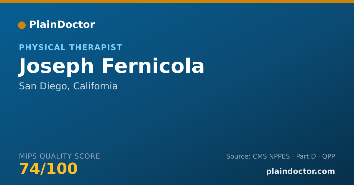 Shareable card for Joseph Fernicola - Physical Therapist, San Diego, CA