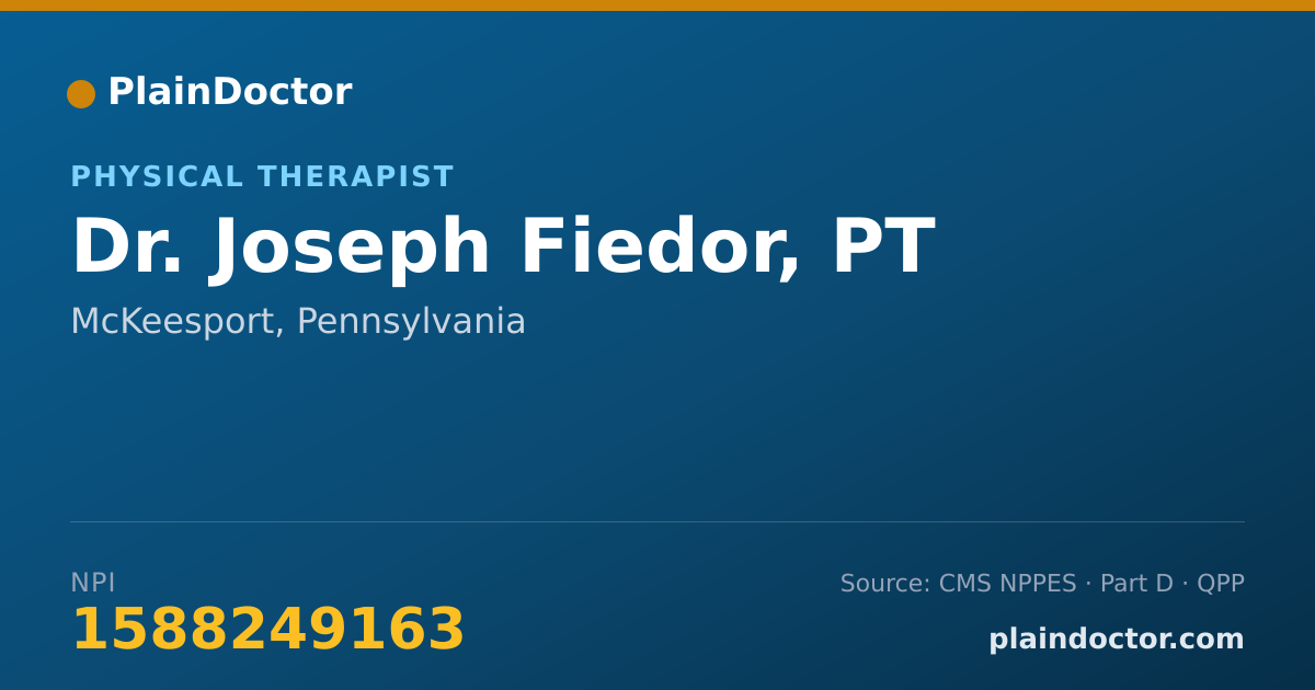 Shareable card for Joseph Fiedor, PT - Physical Therapist, McKeesport, PA