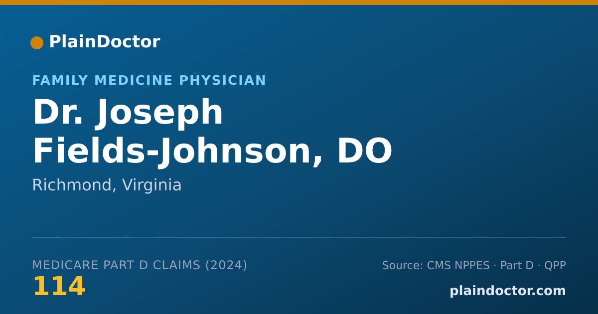 Shareable card for Joseph Fields-Johnson, DO - Family Medicine Physician, Richmond, VA
