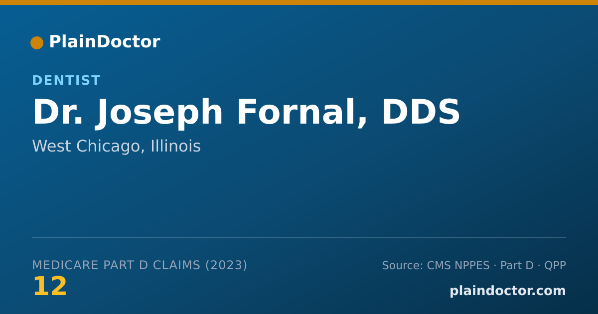Shareable card for Joseph Fornal, DDS - Dentist, West Chicago, IL