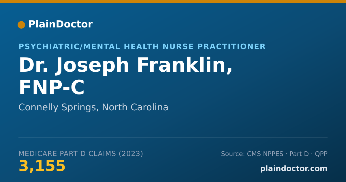 Shareable card for Joseph Franklin, FNP-C - Psychiatric/Mental Health Nurse Practitioner, Connelly Springs, NC