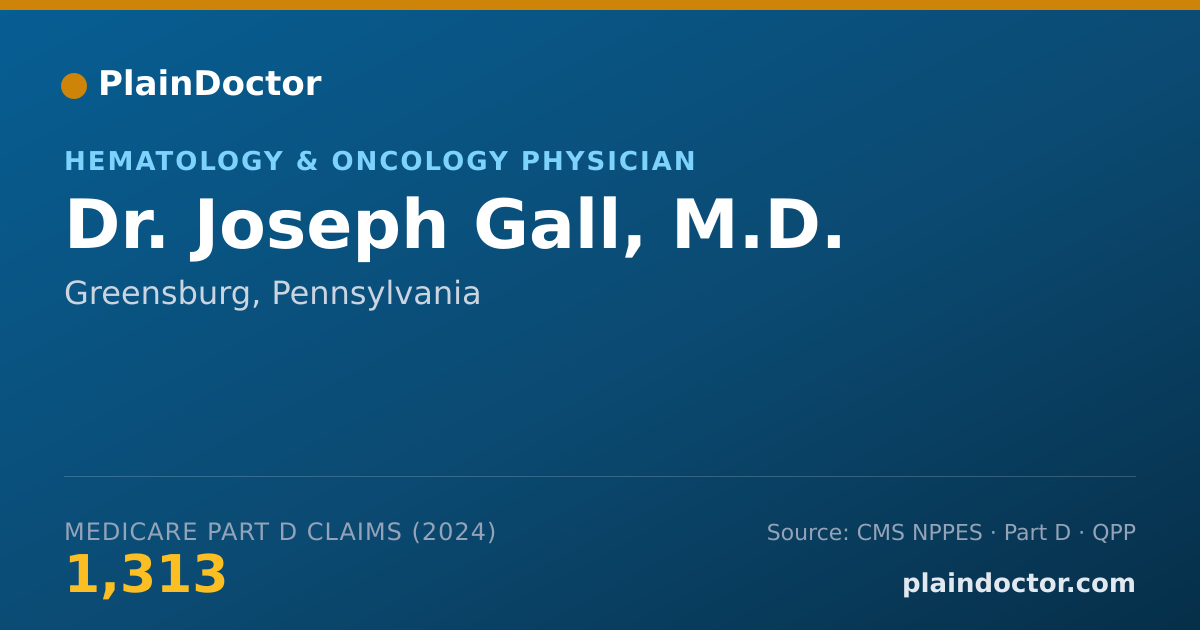 Shareable card for Joseph Gall, M.D. - Hematology & Oncology Physician, Greensburg, PA