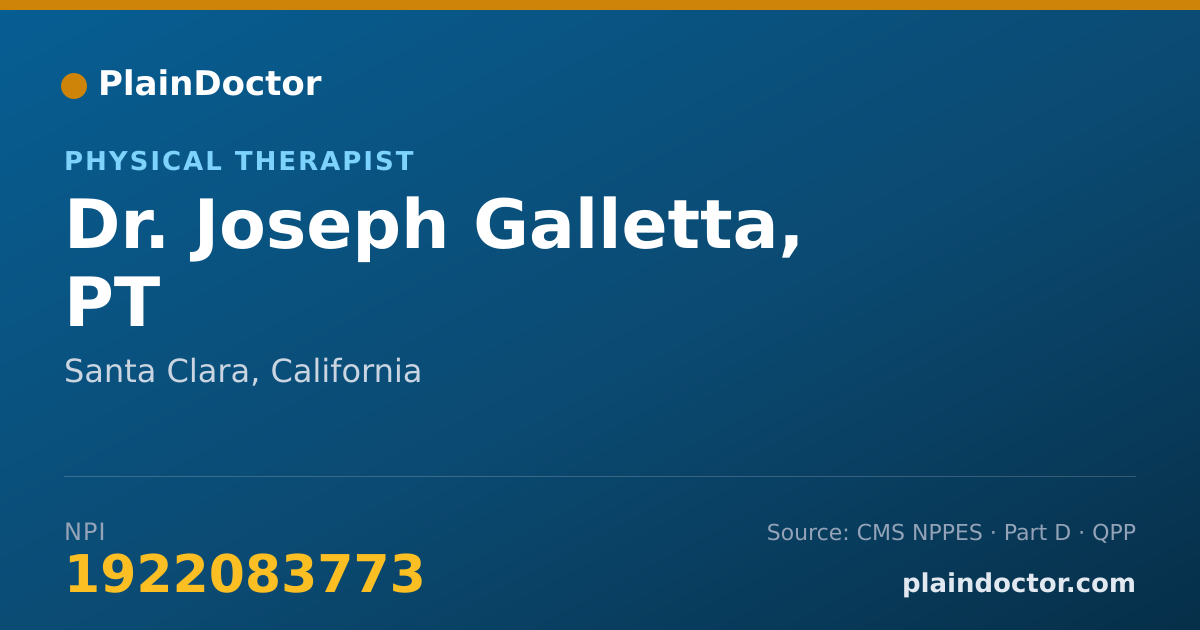 Shareable card for Joseph Galletta, PT - Physical Therapist, Santa Clara, CA
