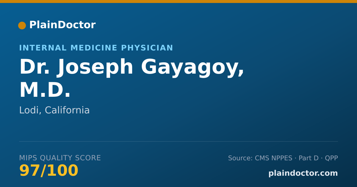 Shareable card for Joseph Gayagoy, M.D. - Internal Medicine Physician, Lodi, CA