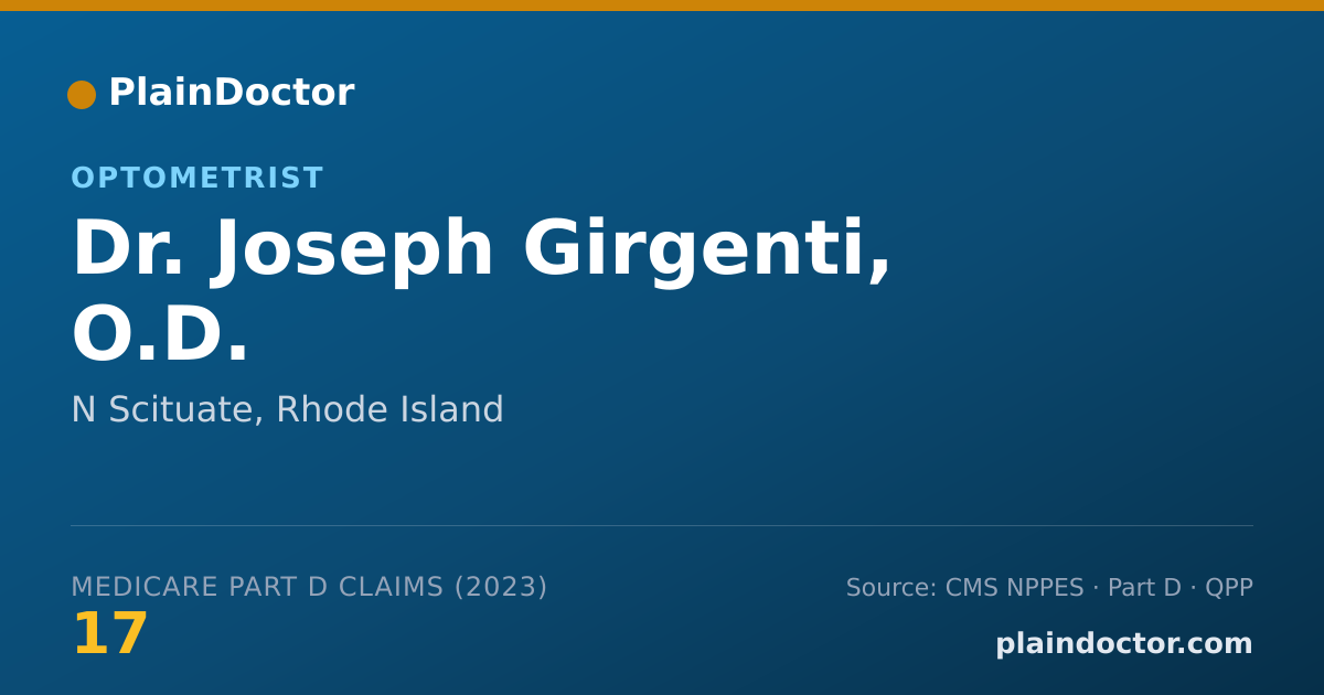 Shareable card for Joseph Girgenti, O.D. - Optometrist, N Scituate, RI
