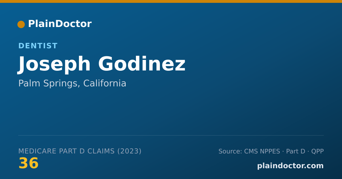 Shareable card for Joseph Godinez - Dentist, Palm Springs, CA