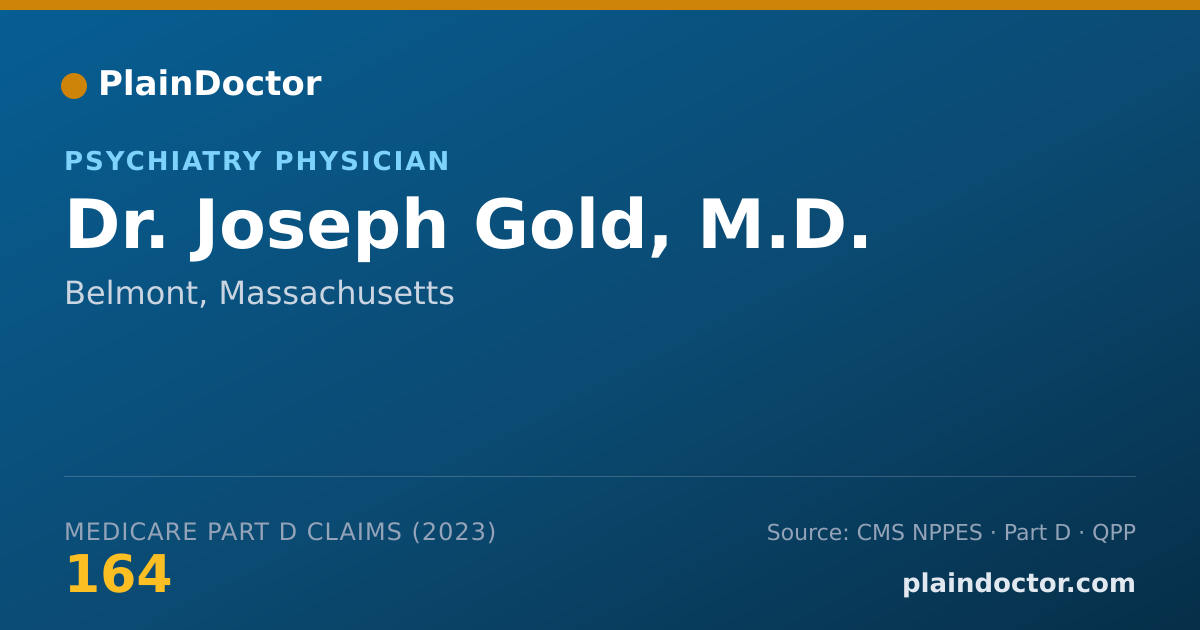Shareable card for Joseph Gold, M.D. - Psychiatry Physician, Belmont, MA