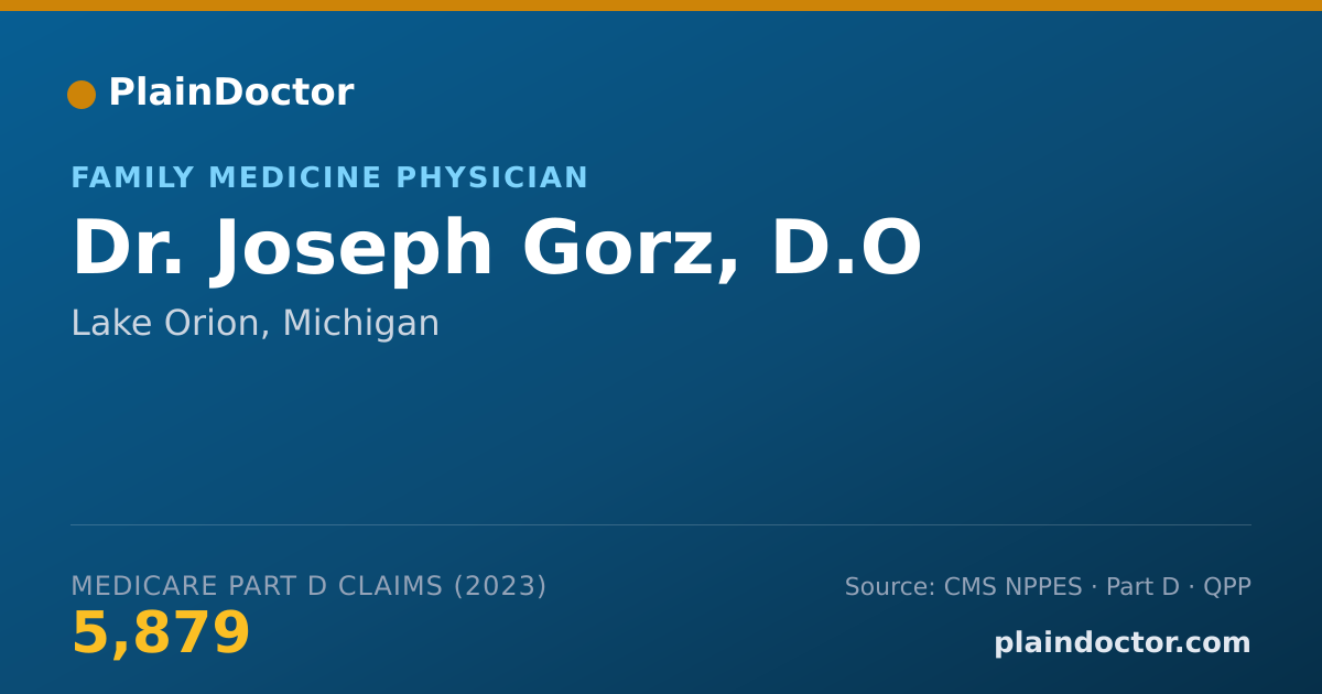 Shareable card for Joseph Gorz, D.O - Family Medicine Physician, Lake Orion, MI