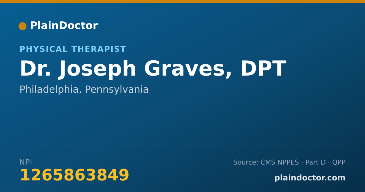 Shareable card for Joseph Graves, DPT - Physical Therapist, Philadelphia, PA
