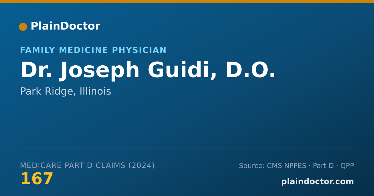 Shareable card for Joseph Guidi, D.O. - Family Medicine Physician, Park Ridge, IL