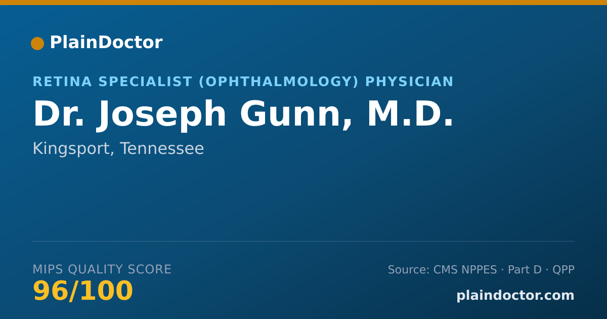Shareable card for Joseph Gunn, M.D. - Retina Specialist (Ophthalmology) Physician, Kingsport, TN